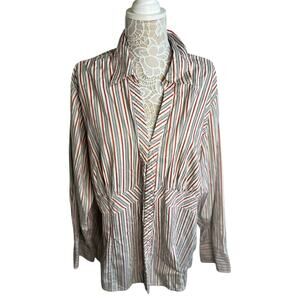 Lane Bryant Striped Shirt Size 26 | Button & Hook Closure | Women’s Plus EUC